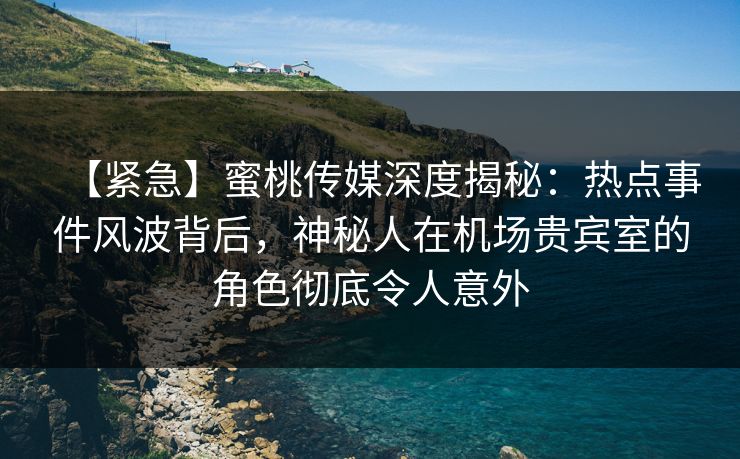 【紧急】蜜桃传媒深度揭秘：热点事件风波背后，神秘人在机场贵宾室的角色彻底令人意外