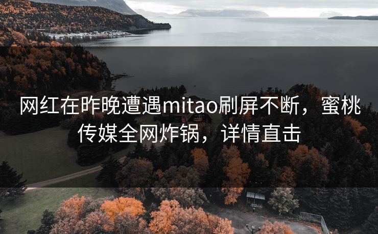 网红在昨晚遭遇mitao刷屏不断,蜜桃传媒全网炸锅,详情直击 网红在昨晚遭遇mitao刷屏不断,蜜桃传媒全网炸锅,详情直击